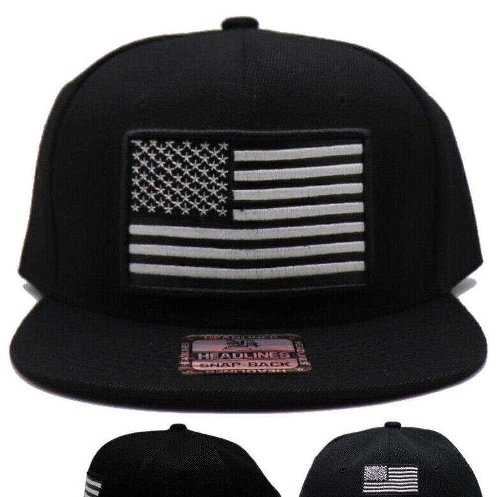 USA Headlines Flag Snapback Hat